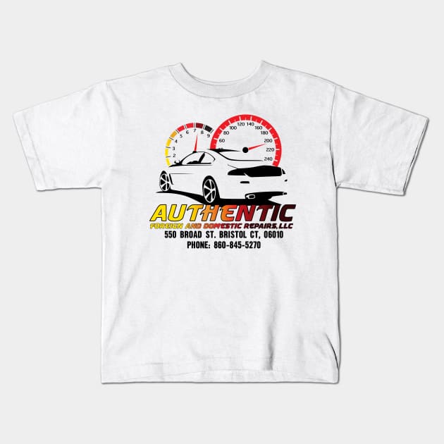 Authentic Auto Color Logo Back Kids T-Shirt by Wheely
